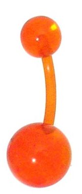 Piercing Bananabell 1.6 x 10 mm  sfere da 5/8mm Colore Orange Fluò
